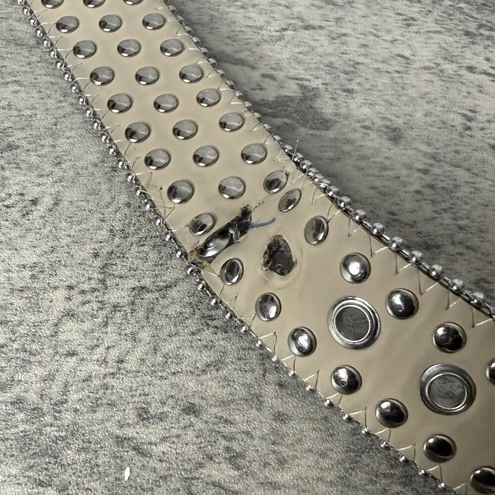 DNA‎ Rhinestone Belt Men L Silver Rodeo Western Streetwear Buckle Bling LEather